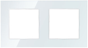 Stiklinis rėmelis dviviečiam kištukiniam lizdui Interlook, 1 vnt. цена и информация | Выключатели, розетки | pigu.lt