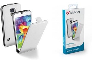 Telefono dėklas Cellular Line Flap Essential, skirtas Samsung Galaxy S5, baltas (CFLAPESSENGALS5W) kaina ir informacija | Telefono dėklai | pigu.lt