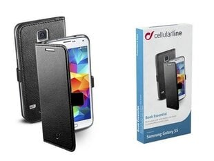 Cellular Line Etui BOOK ESSENGAL Samsung Galaxy S5, черный, эко-кожа (CBOKESSENGALS5BK) цена и информация | Чехлы для телефонов | pigu.lt