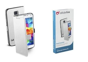 Cellular Line dėklas Book Essential skirtas Samsung Galaxy S5, baltas kaina ir informacija | Telefono dėklai | pigu.lt