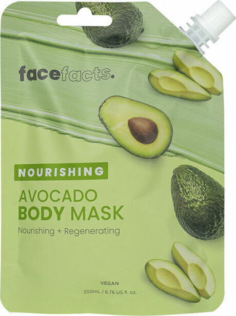 Maitinanti kūno kaukė Face Facts Mask Base Nourishing Avocado, 200 ml kaina ir informacija | Kūno kremai, losjonai | pigu.lt