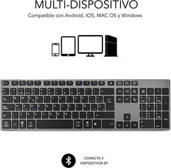 Беспроводная клавиатура Subblim SUB-KB-3ADE301 Bluetooth 3.0 Серый цена и информация | Клавиатуры | pigu.lt