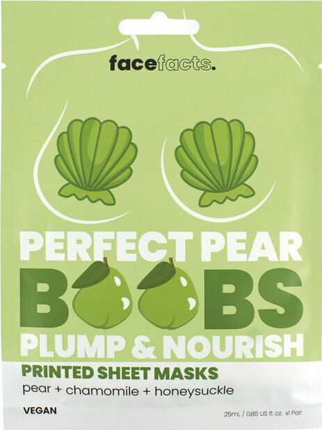 Drėkinanti dekoltė kaukė Face Facts Hydrating Mask Perfect Pear Boobs Bust, 25 ml цена и информация | Kūno kremai, losjonai | pigu.lt