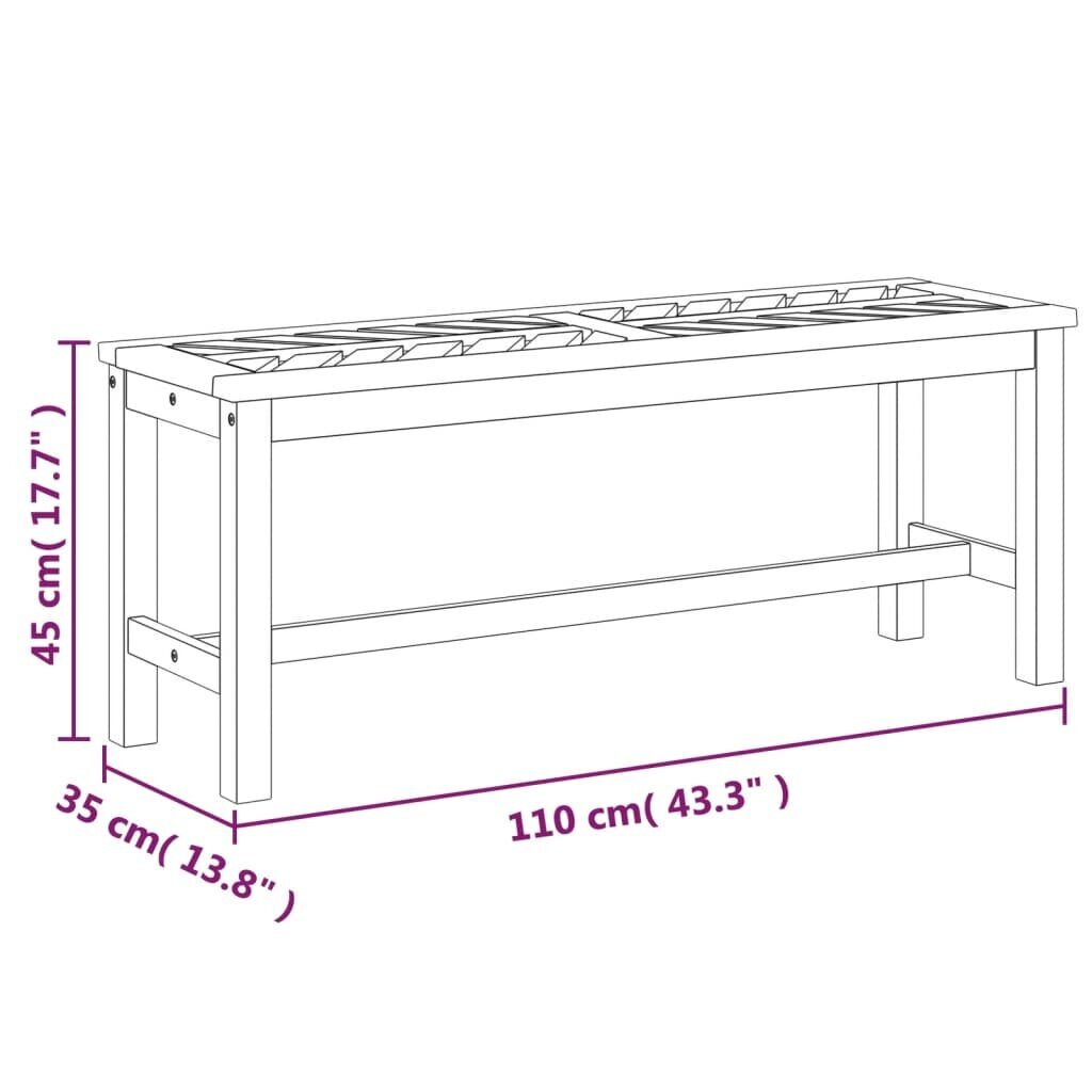 Sodo suoliukas vidaXL 110cm, rudas kaina ir informacija | Lauko suolai | pigu.lt