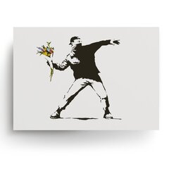 Настенный плакат Banksy Бросатель цветов Граффити постер Декор интерьера - 45 х 32 см цена и информация | Репродукции, картины | pigu.lt