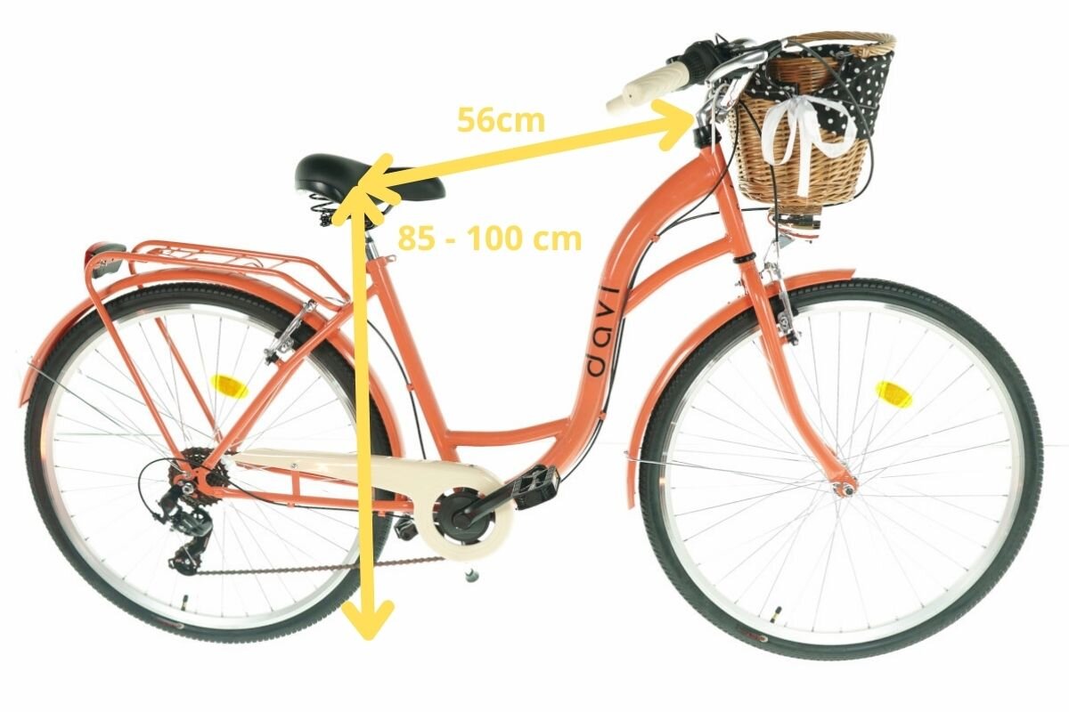 Moteriškas dviratis Davi Emma, 160-185 cm, 28", Oranžinė kaina ir informacija | Dviračiai | pigu.lt
