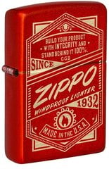 Žiebtuvėlis Zippo 48620 Zippo It Works Design, raudonas kaina ir informacija | Žiebtuvėliai ir priedai | pigu.lt