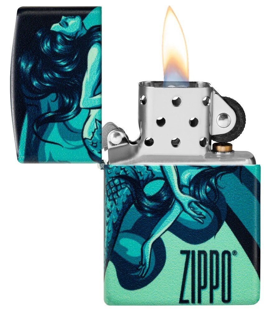 Žiebtuvėlis Zippo 48605 Mermaid Zippo Design, juodas kaina ir informacija | Žiebtuvėliai ir priedai | pigu.lt