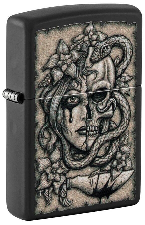 Žiebtuvėlis Zippo 48616 Gory Tattoo Design, juodas kaina ir informacija | Žiebtuvėliai ir priedai | pigu.lt