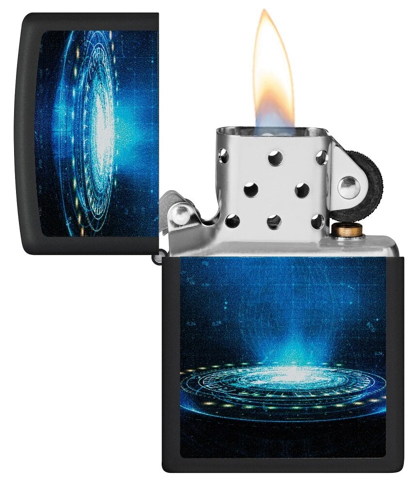 Žiebtuvėlis Zippo Zippo Lighter 48514 UFO Flame Design, juodas kaina ir informacija | Žiebtuvėliai ir priedai | pigu.lt