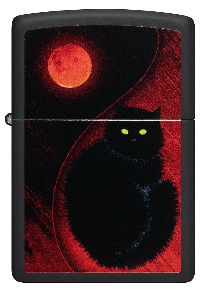 Žiebtuvėlis Zippo 48453 Black Cat Design, juodas kaina ir informacija | Žiebtuvėliai ir priedai | pigu.lt