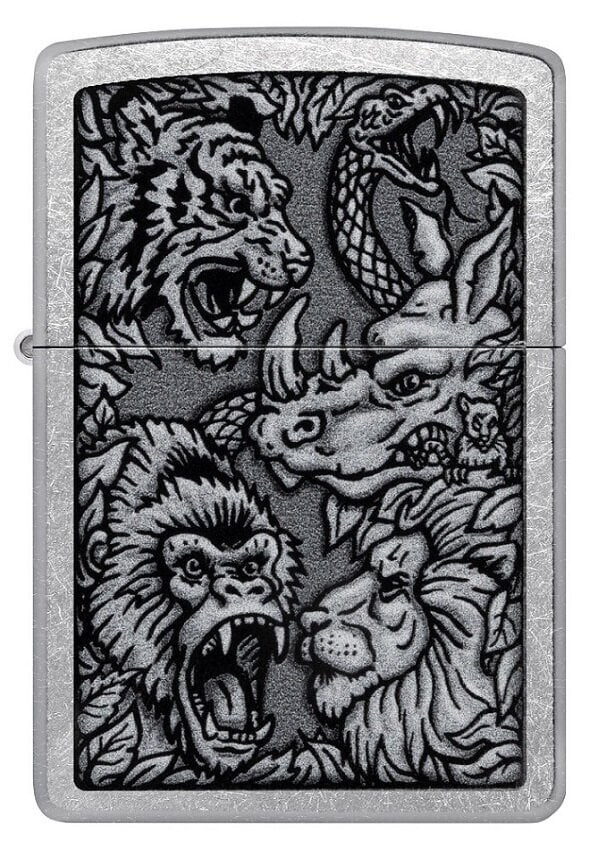 Žiebtuvėlis Zippo 48567 Jungle Design, sidabrinis цена и информация | Žiebtuvėliai ir priedai | pigu.lt