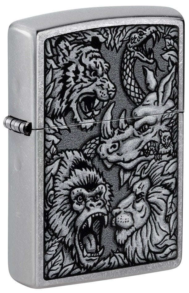 Žiebtuvėlis Zippo 48567 Jungle Design, sidabrinis цена и информация | Žiebtuvėliai ir priedai | pigu.lt