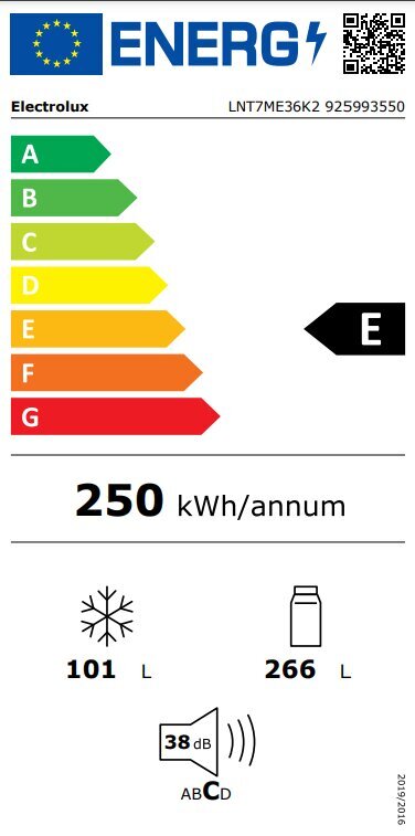 Electrolux LNT7ME36K2 kaina ir informacija | Šaldytuvai | pigu.lt