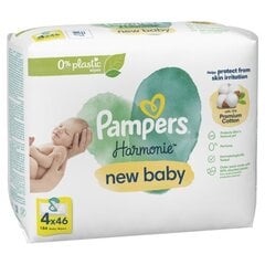 Drėgnos kūdikių servetėlės PAMPERS Harmonie New Baby, 184 vnt kaina ir informacija | Drėgnos servetėlės, paklotai | pigu.lt