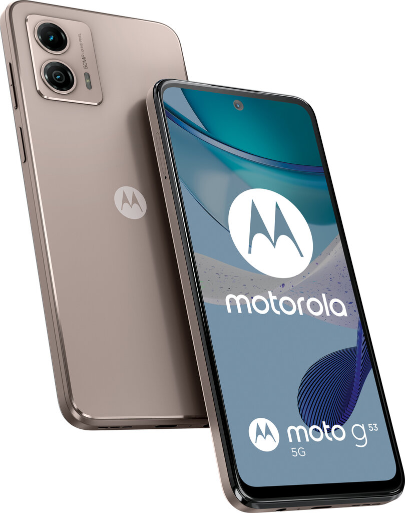 Motorola Moto G53 5G 4/128GB PAWS0030SE Pale Pink kaina ir informacija | Mobilieji telefonai | pigu.lt