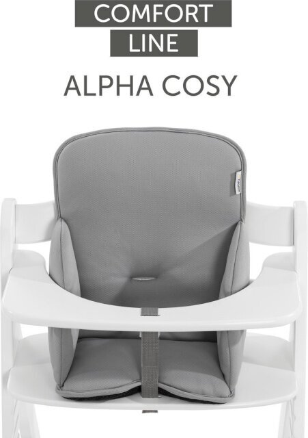 Maitinimo kėdutės pagalvėlė Hauck Alpha Cosy Comfort, Stretch Grey kaina ir informacija | Maitinimo kėdutės | pigu.lt