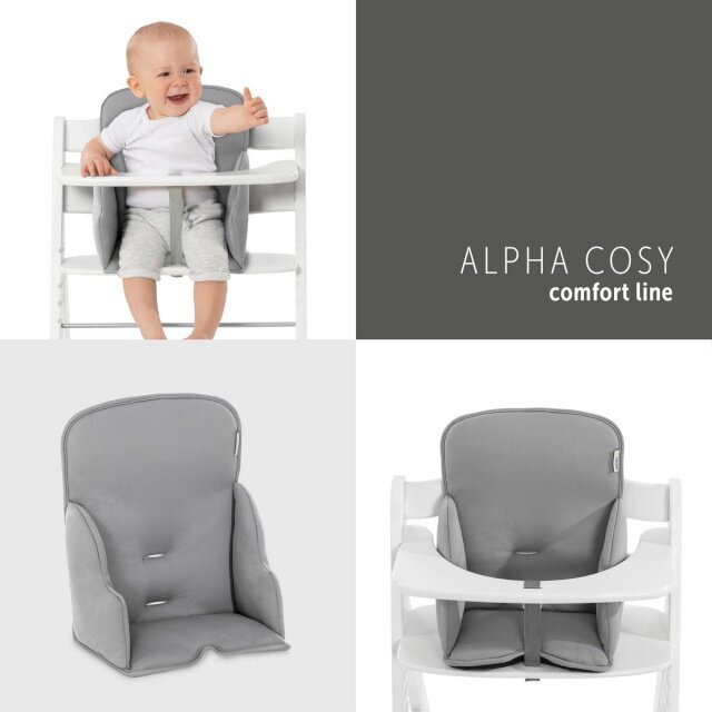 Maitinimo kėdutės pagalvėlė Hauck Alpha Cosy Comfort, Stretch Grey kaina ir informacija | Maitinimo kėdutės | pigu.lt