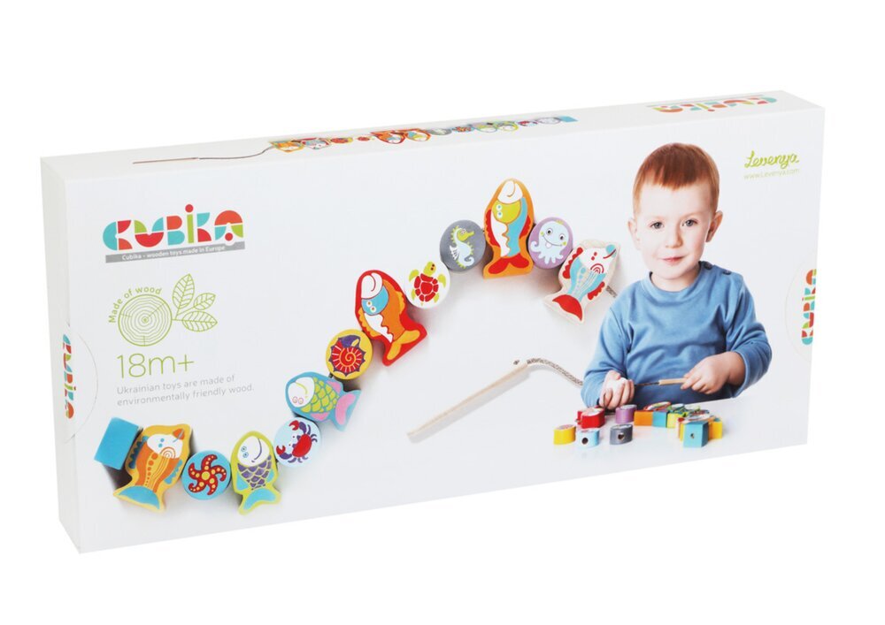 Mediniai žaisliukai ant virvutės Cubika Žuvytės цена и информация | Žaislai kūdikiams | pigu.lt