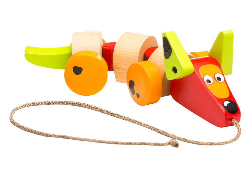Traukiamas medinis žaislas CubikaTaksas kaina ir informacija | Žaislai kūdikiams | pigu.lt