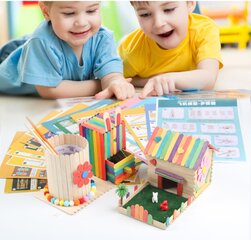 Разноцветные деревянные палочки, 50 шт. цена и информация | Развивающие игрушки | pigu.lt