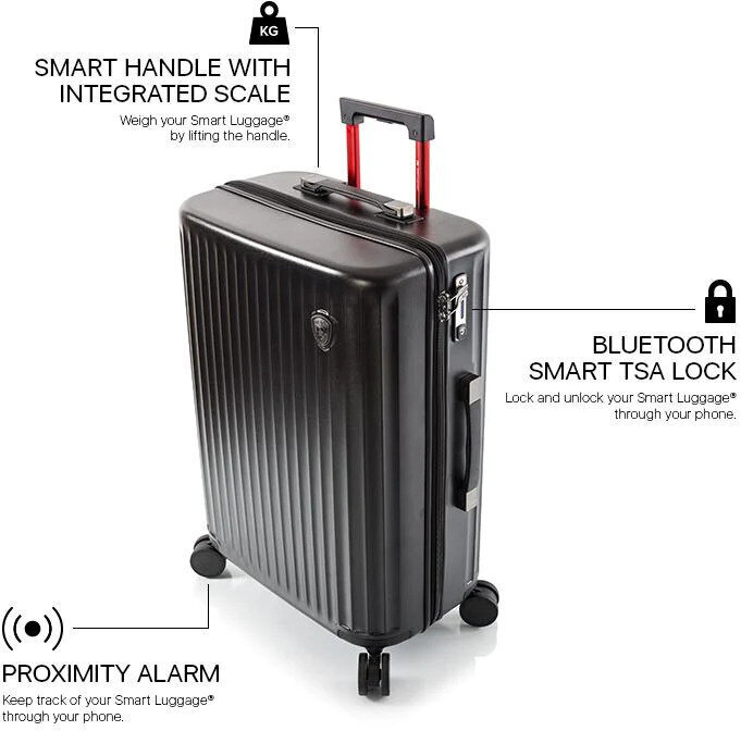 Vidutinis lagaminas Heys Smart Luggage, M, juodas kaina ir informacija | Lagaminai, kelioniniai krepšiai | pigu.lt