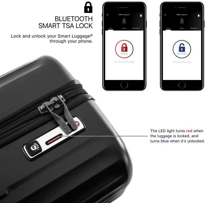 Vidutinis lagaminas Heys Smart Luggage, M, juodas kaina ir informacija | Lagaminai, kelioniniai krepšiai | pigu.lt