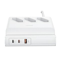 USAMS Listwa zasilająca 65W Super Si Fast Charging USB Extension Socket EU biały|white CC160TC01 (US-CC160) цена и информация | Зарядные устройства для телефонов | pigu.lt