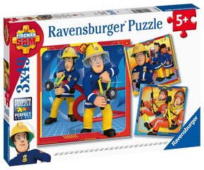 Пожарник -головоломка Ravensburger Sam на помощь! 3х49p 5077 цена и информация | Пазлы | pigu.lt
