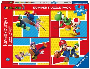 Ravensburger Puzzle Super Mario 4x100p 5195 цена и информация | Пазлы | pigu.lt