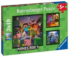 Dėlionė Ravensburger Minecraft, 5621, 3x49 d. kaina ir informacija | Dėlionės (puzzle) | pigu.lt