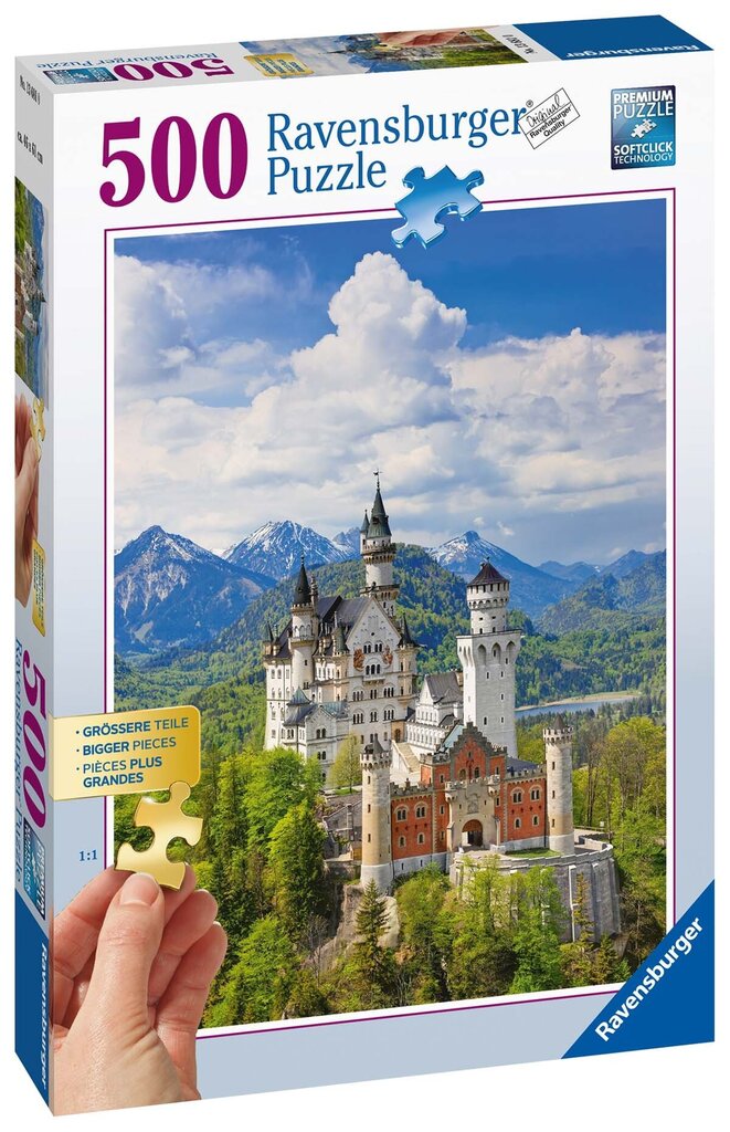 Dėlionė pilis Ravensburger 13681, 500 d. kaina ir informacija | Dėlionės (puzzle) | pigu.lt