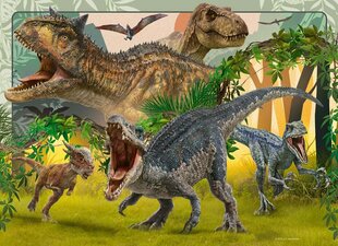 Dėlionė Ravensburger Jurassic World Bufper, 5619, 4x100 d. kaina ir informacija | Dėlionės (puzzle) | pigu.lt