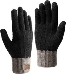 PAJWITHL женские перчатки, чёрные/бежевые, работают с сенсорным экраном цена и информация | Женские перчатки | pigu.lt