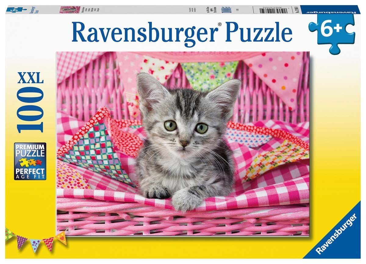 Dėlionė Ravensburger Mielas kačiukas,12985, 100 d. kaina ir informacija | Dėlionės (puzzle) | pigu.lt