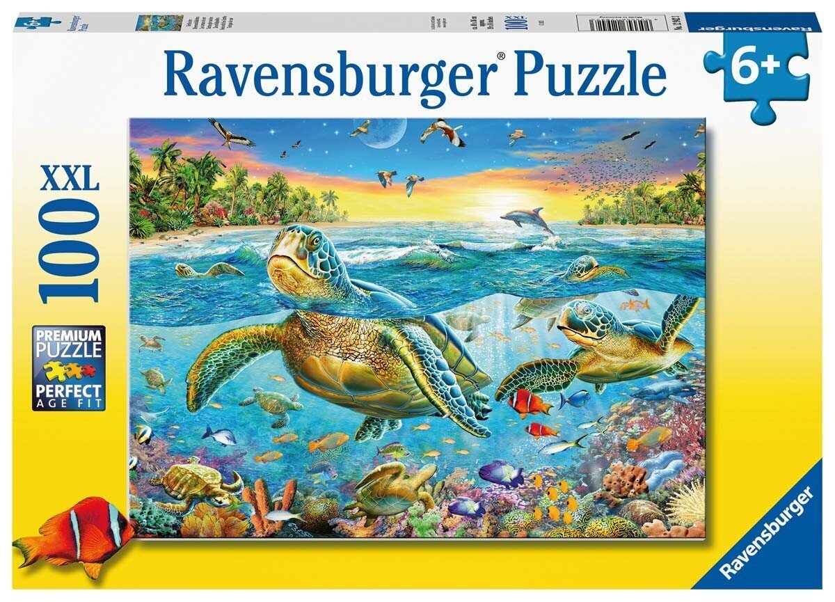 Dėlionė jūros vėžliai Ravensburger 12942, 100 d. kaina ir informacija | Dėlionės (puzzle) | pigu.lt