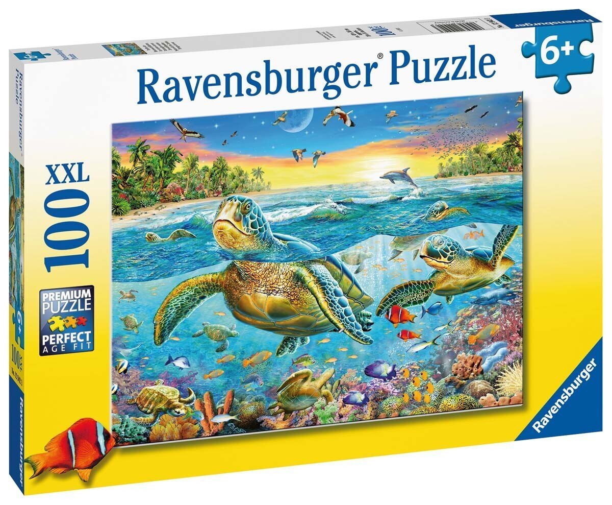 Dėlionė jūros vėžliai Ravensburger 12942, 100 d. kaina ir informacija | Dėlionės (puzzle) | pigu.lt