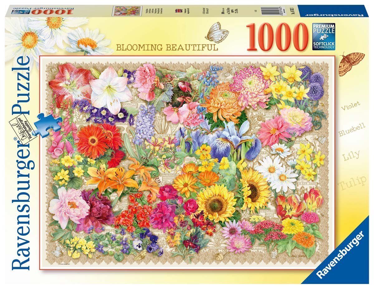 Dėlionė su gėlėmis Ravensburger Blooming Beautiful, 1000 d. цена и информация | Dėlionės (puzzle) | pigu.lt