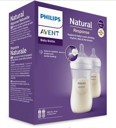 Buteliukai Philips Avent Natural Response SCY903/02, 260 ml, 2 vnt kaina ir informacija | Buteliukai kūdikiams ir jų priedai | pigu.lt