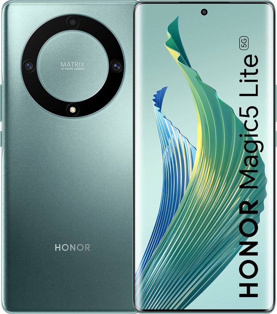 Телефон Honor Magic5 Lite 5G 8/256GB Emerald Green 5109ARUL цена | pigu.lt