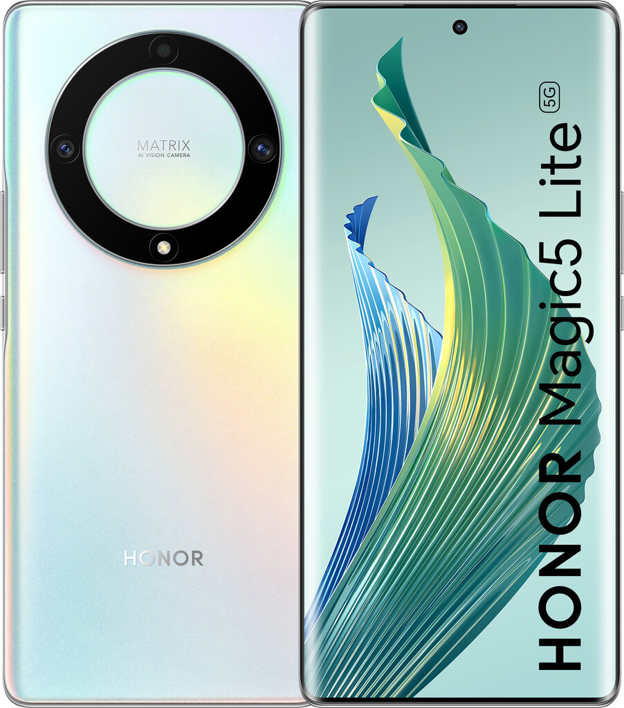 Honor Magic5 Lite 5G 8/256GB Titanium Silver 5109ARWX цена и информация | Mobilieji telefonai | pigu.lt