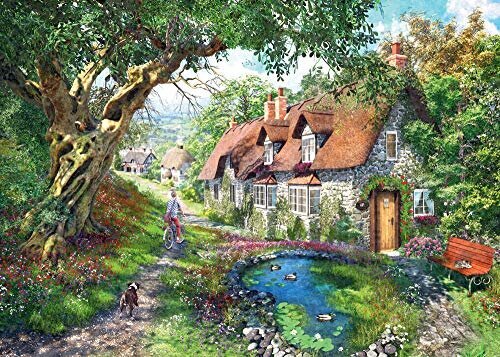 Dėlionė namas Ravensburger Flower Hill Lane, 1000 d. kaina ir informacija | Dėlionės (puzzle) | pigu.lt