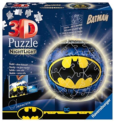 3D dėlionė Ravensburger, Betmenas šviečiantis kamuolys, 72 det. 11080 цена и информация | Žaislai berniukams | pigu.lt