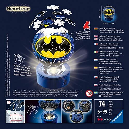 3D dėlionė Ravensburger, Betmenas šviečiantis kamuolys, 72 det. 11080 kaina ir informacija | Žaislai berniukams | pigu.lt