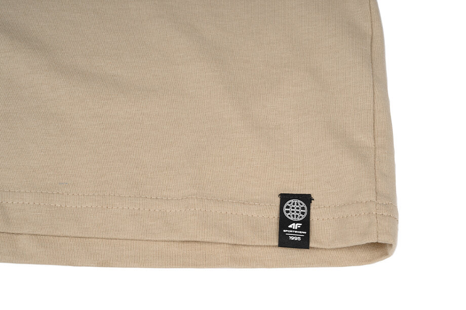 Marškinėliai vyrams 4F H4Z22 TSM026 82S, smėlio spalvos kaina ir informacija | Vyriški marškinėliai | pigu.lt
