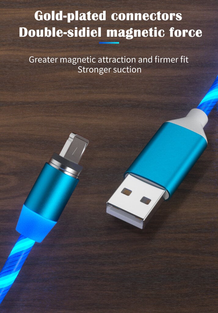 Litelife Magnetic, USB Type C, 1 m kaina ir informacija | Laidai telefonams | pigu.lt