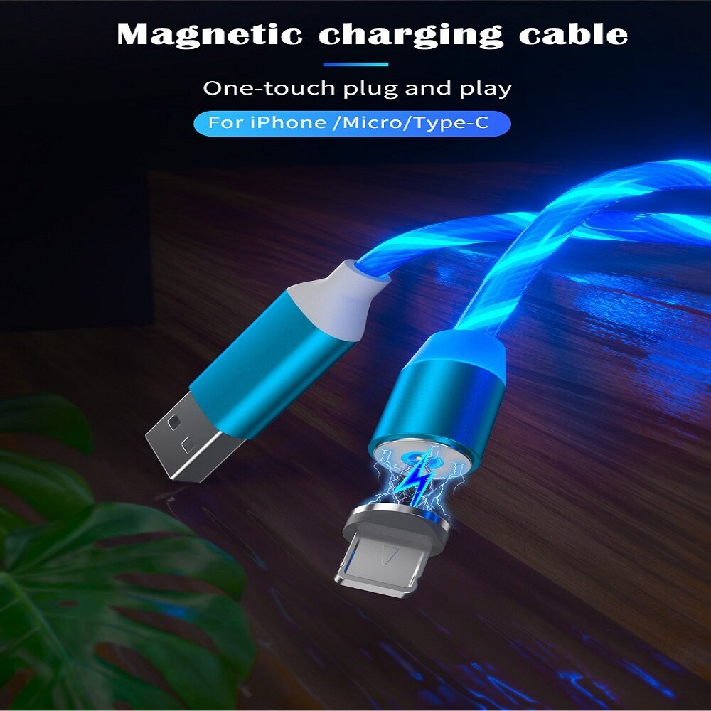 Litelife Magnetic, Lightning, 1 m kaina ir informacija | Laidai telefonams | pigu.lt