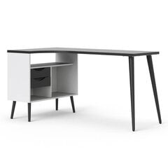 Письменный стол Aatrium, 145x81x75 см, черный/белый цена и информация | Компьютерные, письменные столы | pigu.lt