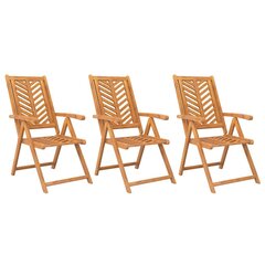 3 - jų atlošiamų sodo kėdžių komplektas, rudas kaina ir informacija | Lauko kėdės, foteliai, pufai | pigu.lt