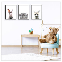 Настенные плакаты Маленькие животные Милые постеры Декор интерьера для детской комнаты - 3 шт. (45 х 32 см) цена и информация | Репродукции, картины | pigu.lt